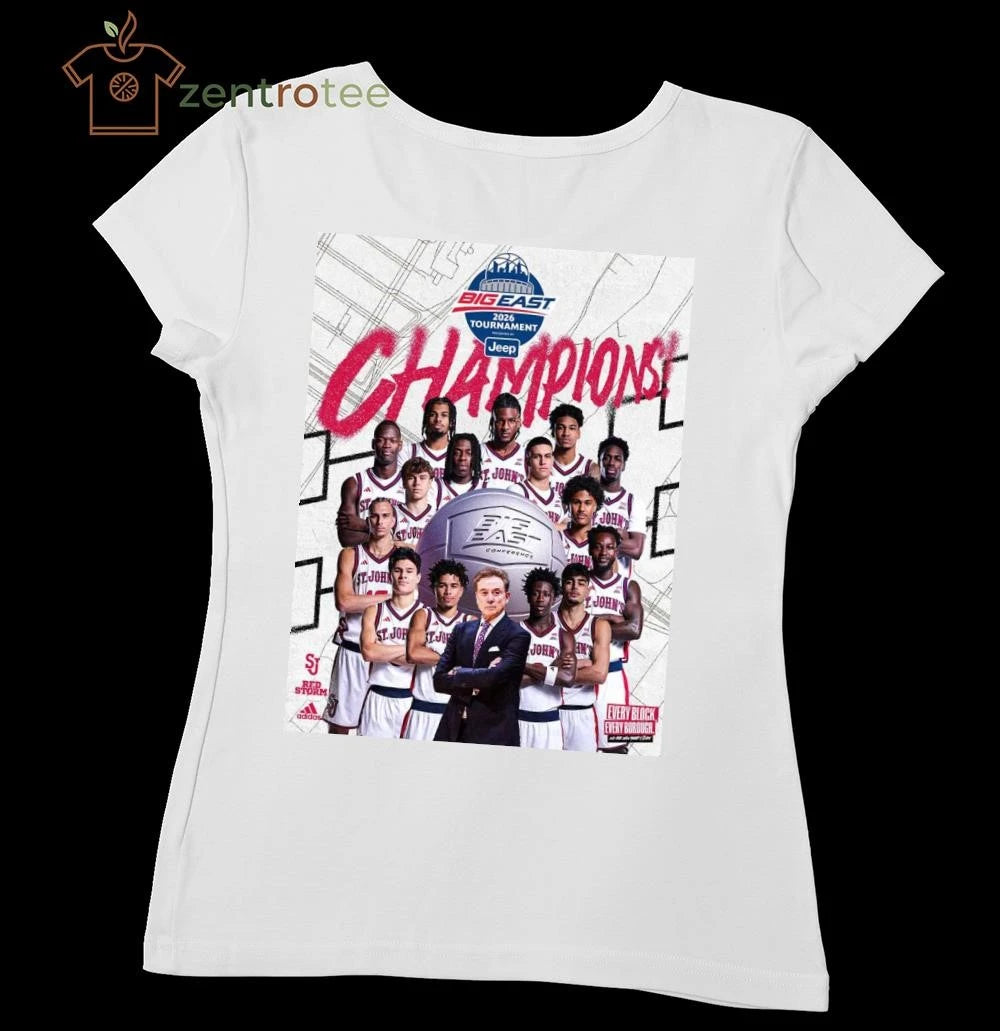 St John’s Red Storm Men’s Basketball Back To Back 2026 Big East Tournament Champions tee