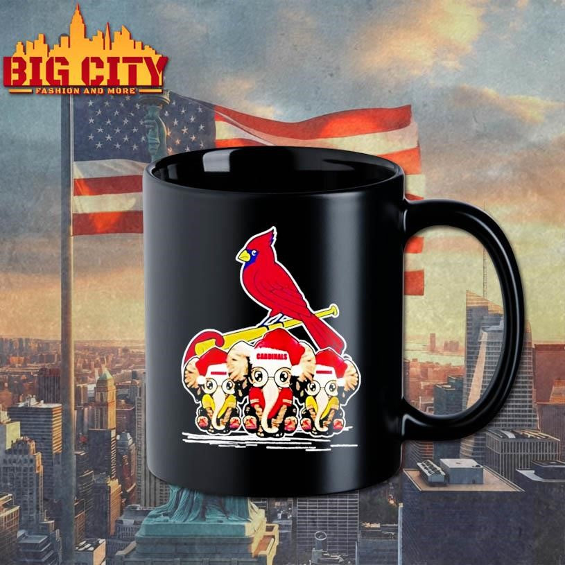 St Louis Cardinals X Elephants Santa Hat Merry Christmas Shirt