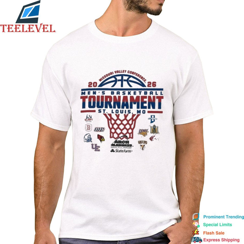 St Louis, Mo 2026 Mvc Men’s Basketball Championship Logos Shirt