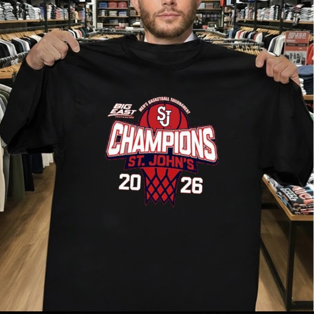 St. John’s Red Storm Blue 84 Unisex 2026 Big East Men’s Basketball Tournament Champions T-Shirt
