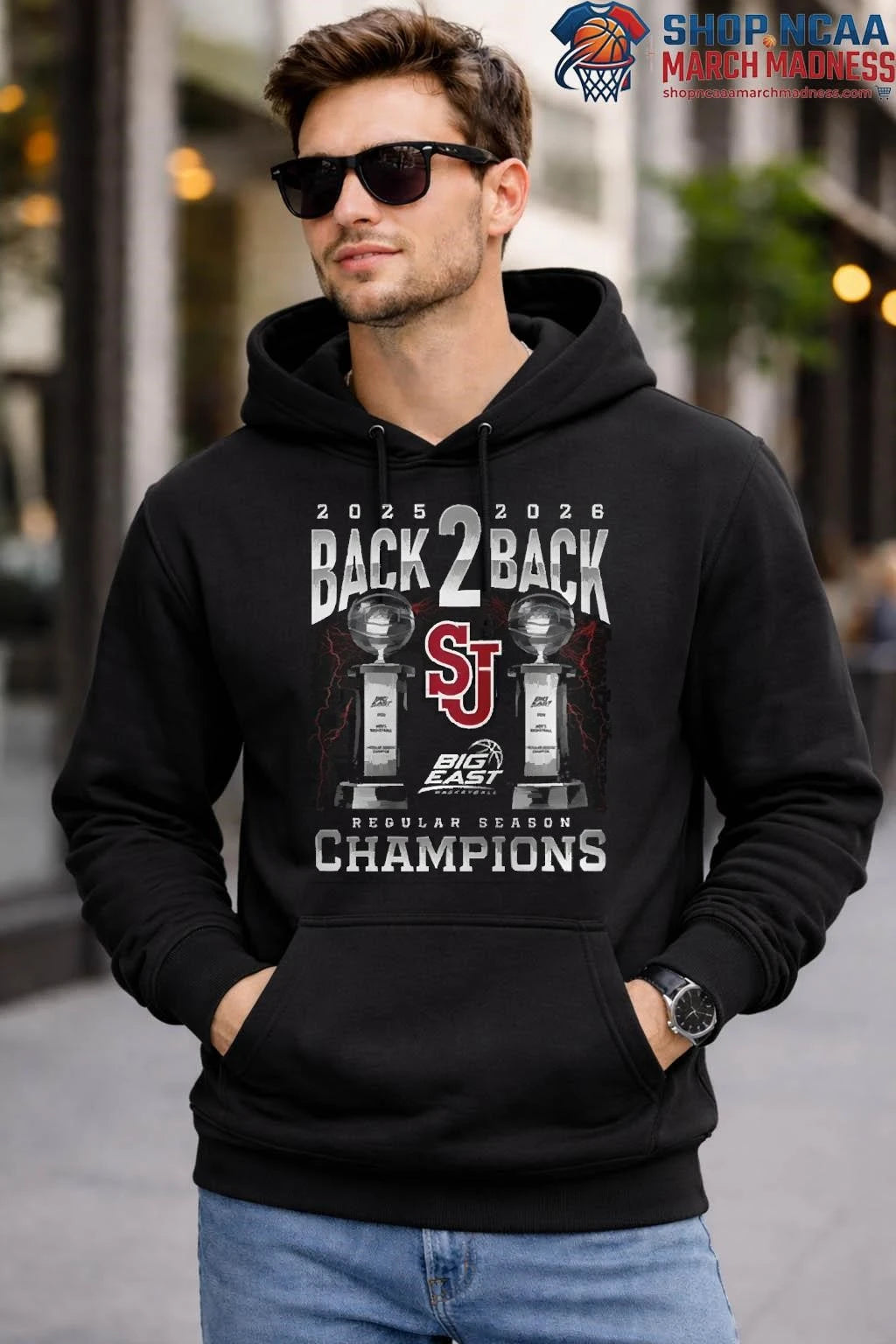St. John’s University Men’s Basketball Big East Tournament Champions 2026 Back 2 Back Shirt