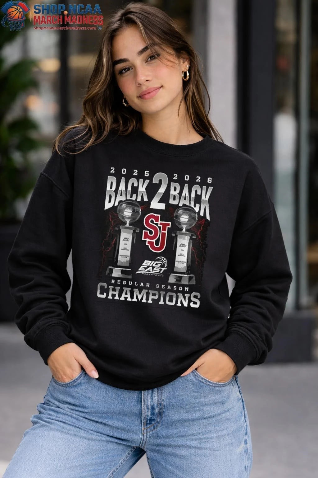 St. John’s University Men’s Basketball Big East Tournament Champions 2026 Back 2 Back Shirt
