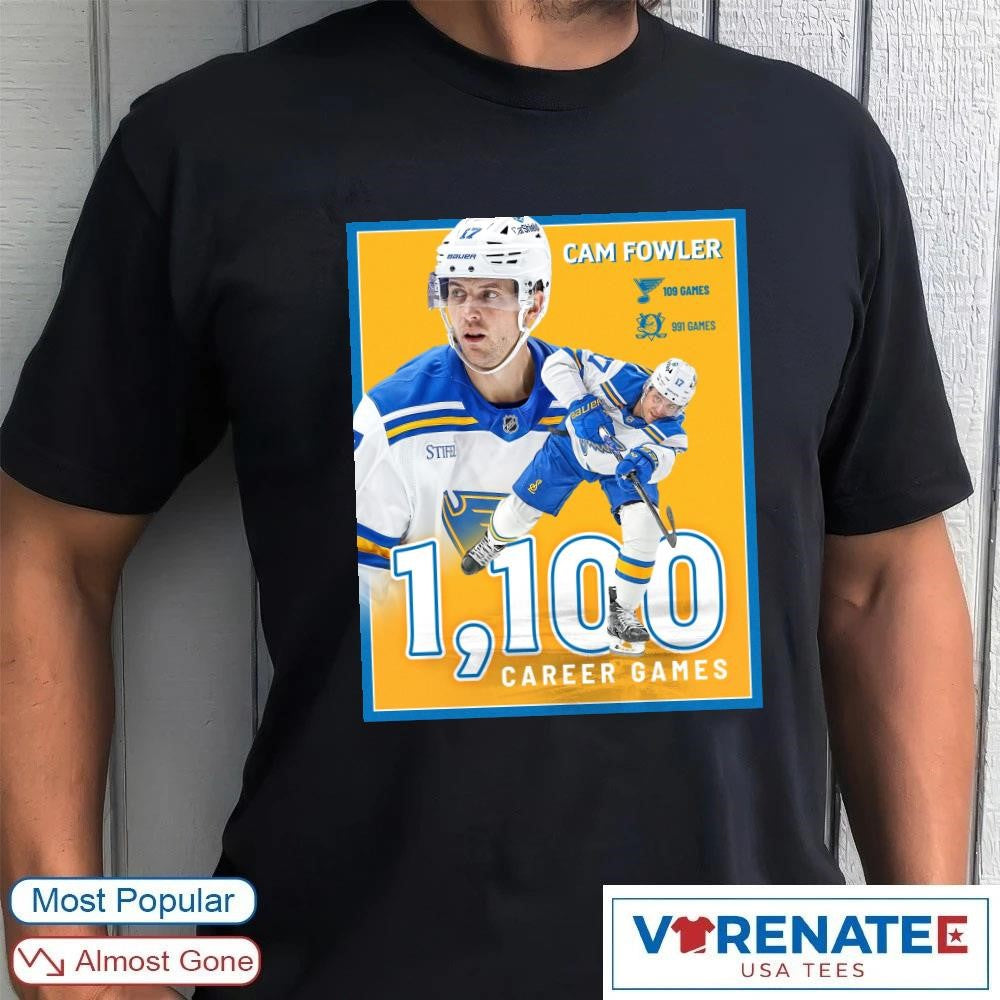 St. Louis Blues Cam Fowler 109 Games 991 Games 1100 Career Games Poster shirt