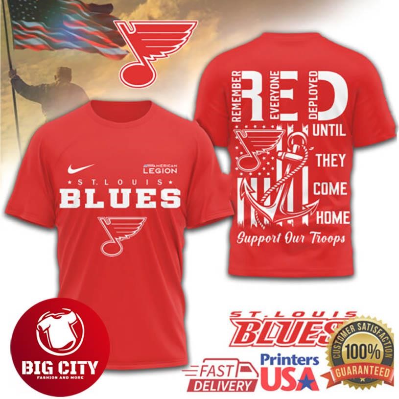 St. Louis Blues Official NHL Red Friday Two Sided Shirt