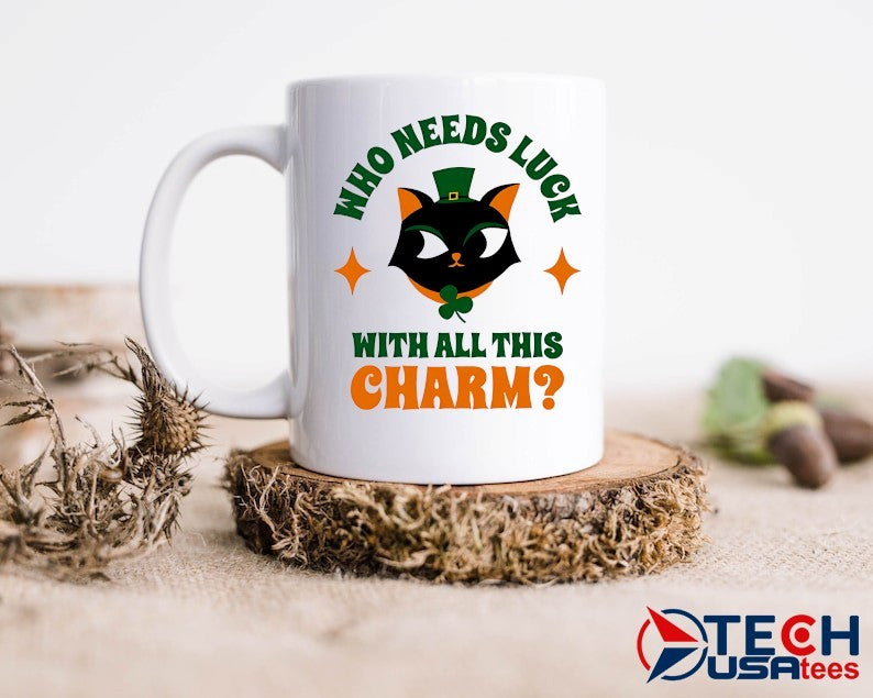 St. Patrick’s Day Cat who needs luck with all this charm shirt
