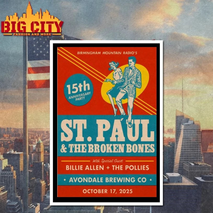 St. Paul And The Broken Bones Avondale Brewing Company in Birmingham AL October 17 2025 Poster shirt