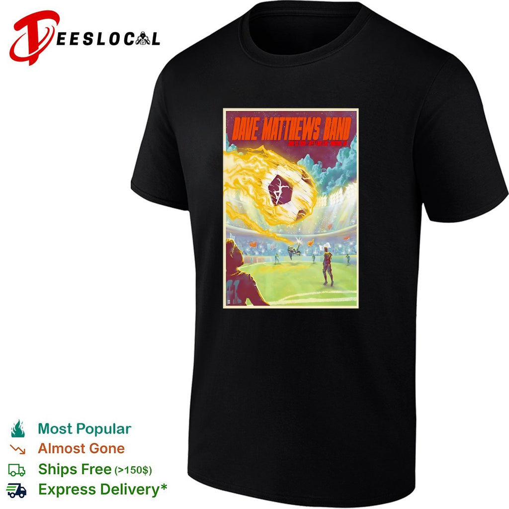 Stadium concert fireball soccer field sci-fi retro band framed poster art shirt