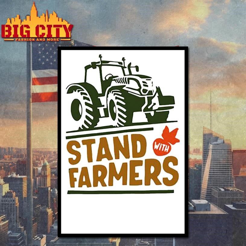Stand with farmers shirt