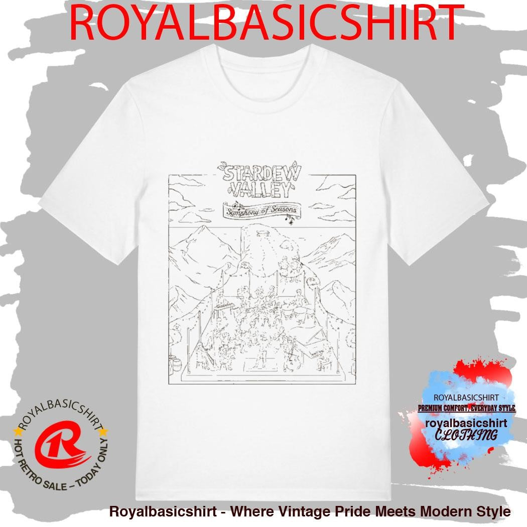 Stardew Valley Concert Line Art Symphony Of Seasons Natural T-Shirt