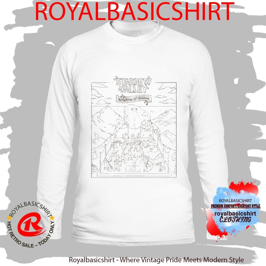 Stardew Valley Concert Line Art Symphony Of Seasons Natural T-Shirt