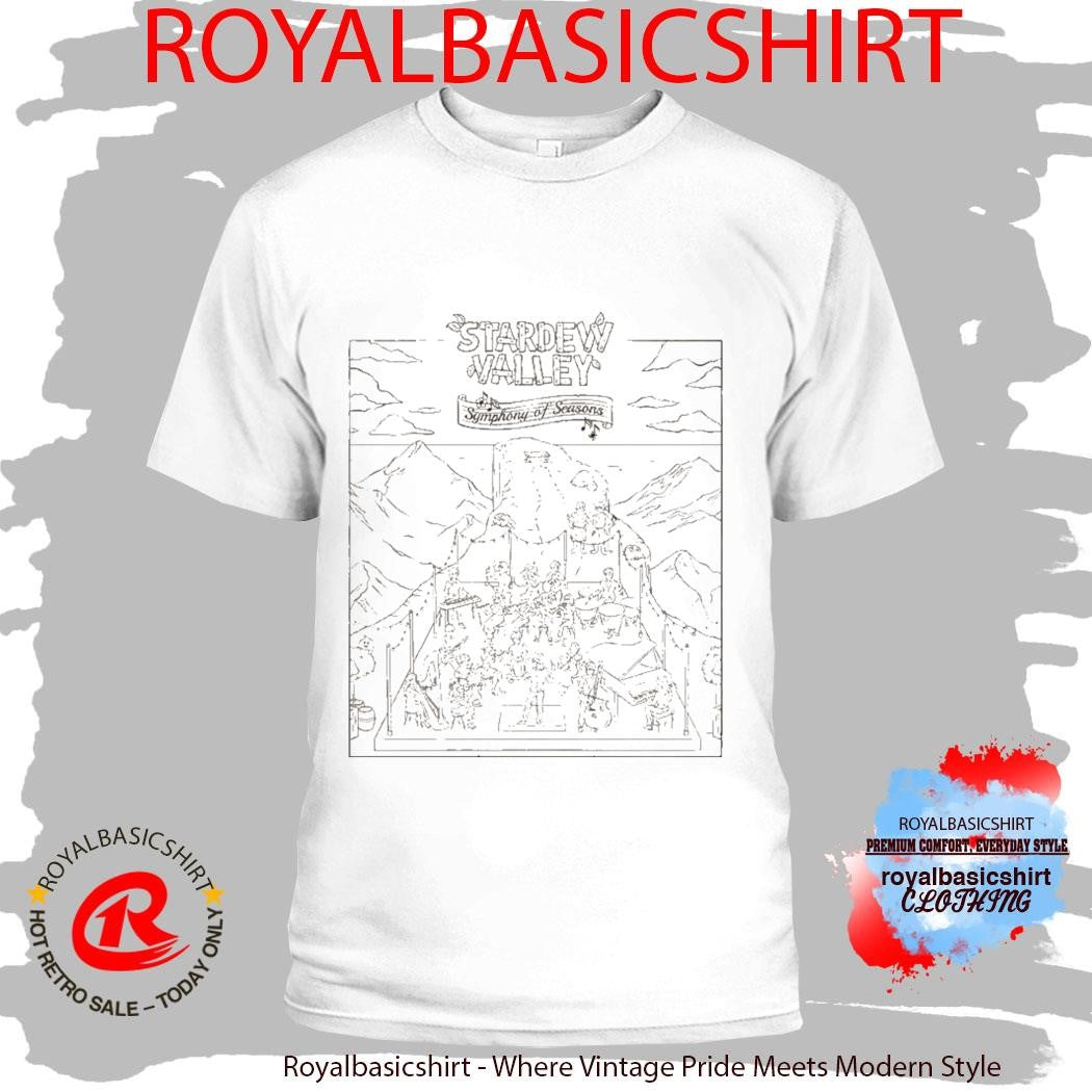 Stardew Valley Concert Line Art Symphony Of Seasons Natural T-Shirt