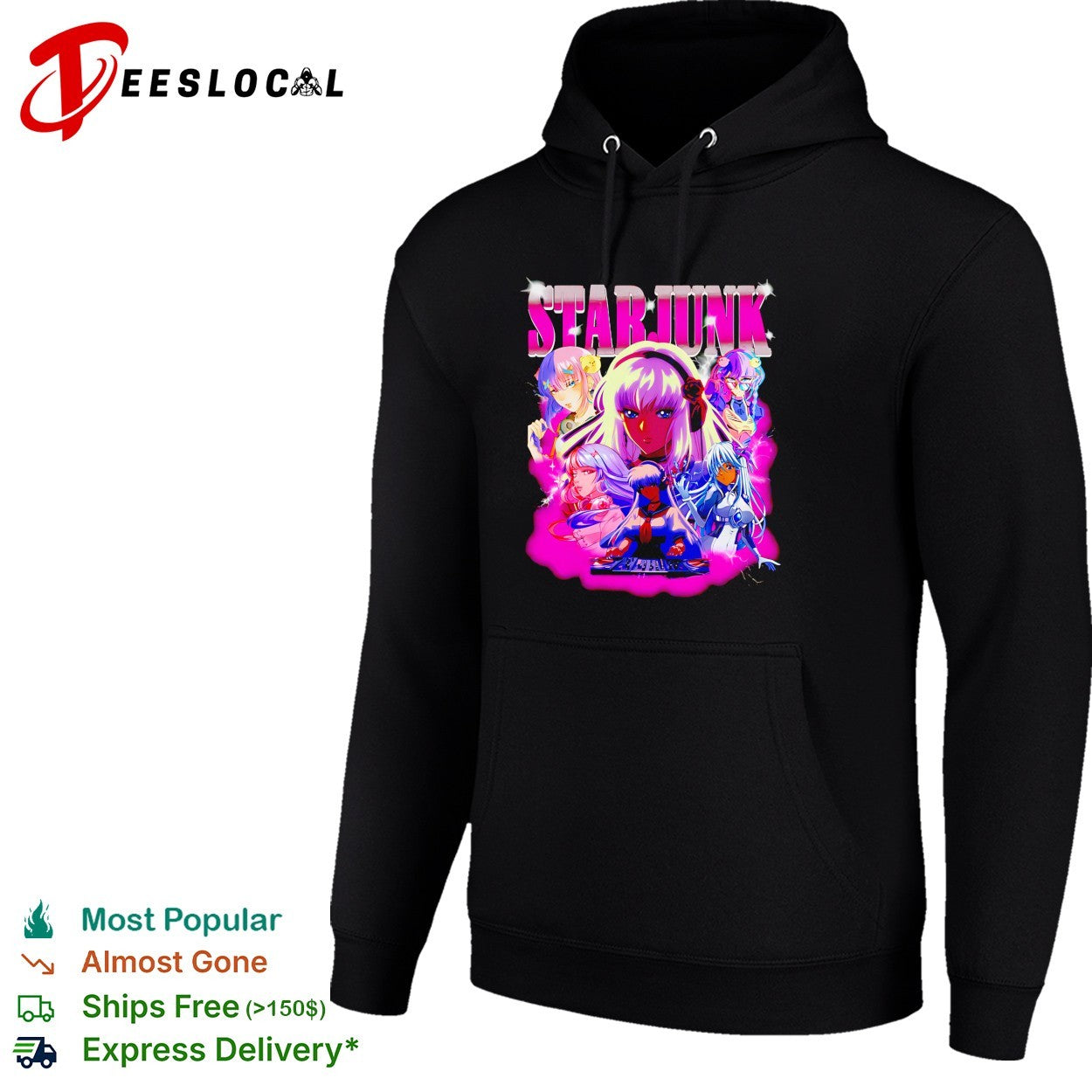 Starjunk anime dj girl futuristic graphic shirt