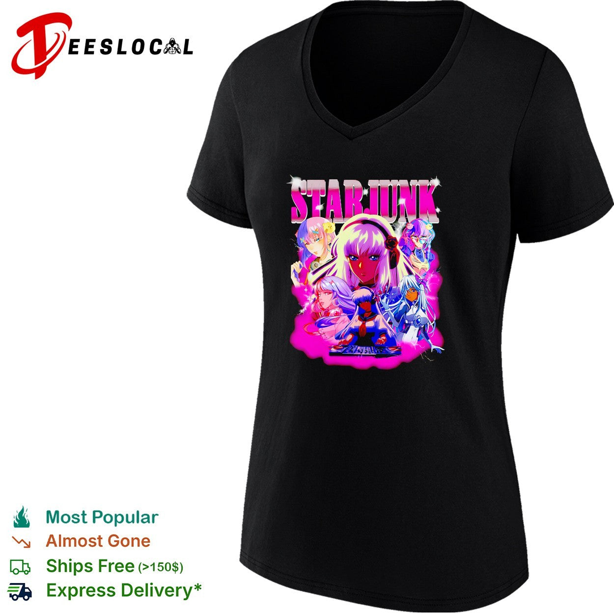 Starjunk anime dj girl futuristic graphic shirt
