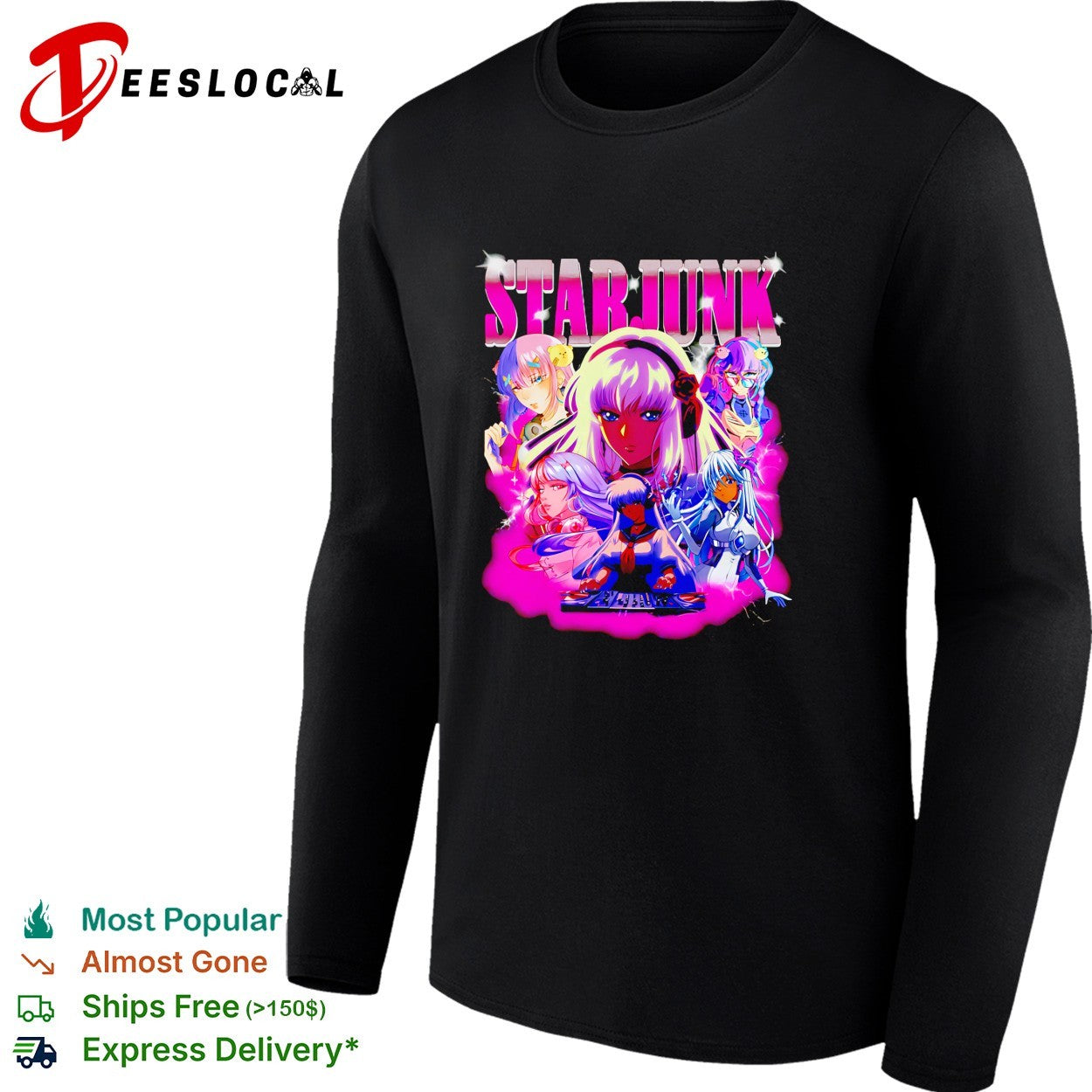 Starjunk anime dj girl futuristic graphic shirt