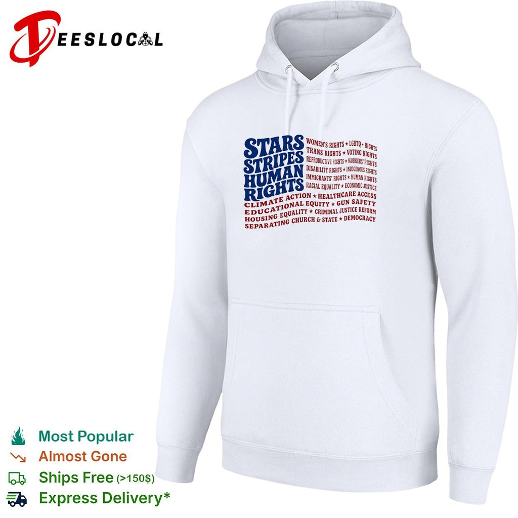 Stars and stripes and human rights USA flag liberal patriotic equal rights shirt
