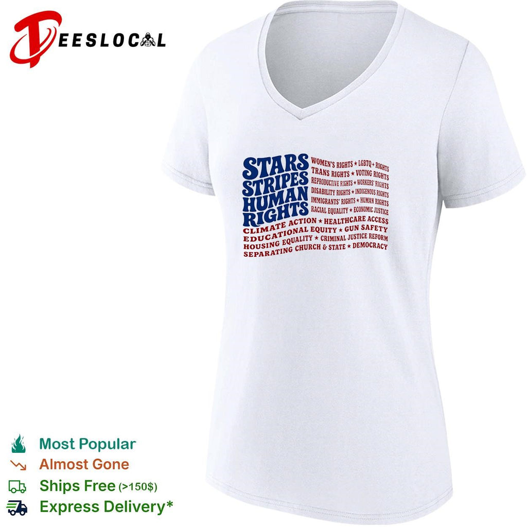 Stars and stripes and human rights USA flag liberal patriotic equal rights shirt