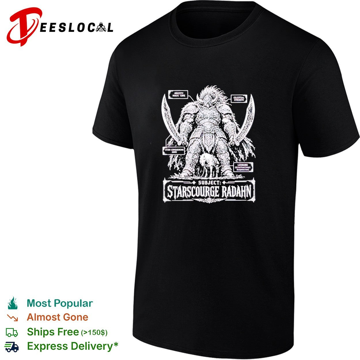 Starscourge Radahn Anatomy Chart Gravity Magic Core shirt