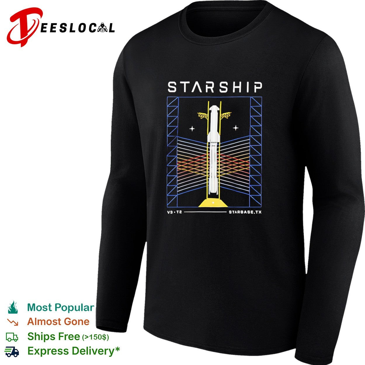 Starship SpaceX V3 T2 Starbase TX Rocket Launch Space Exploration shirt