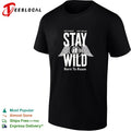 Stay wild born to roam motorcycle wings shirt