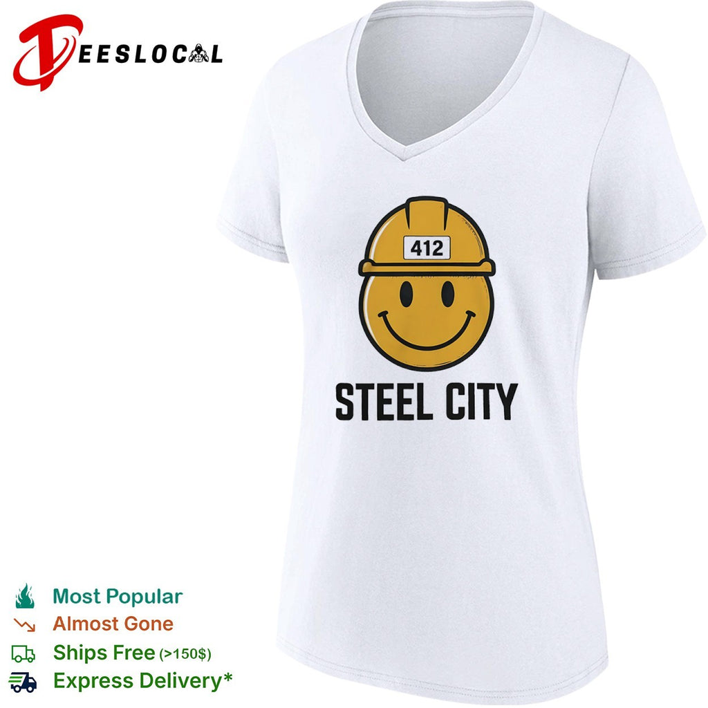 Steel City 412 Smiley Face Pittsburgh Steelers shirt