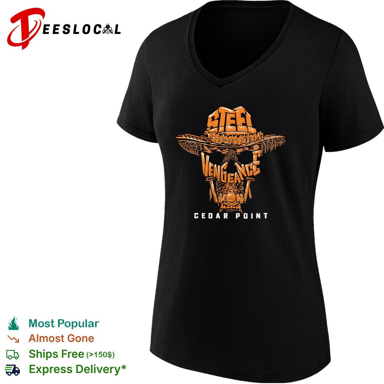 Steel Vengeance Cedar Point Roller Coaster Ride Theme Park Attraction shirt