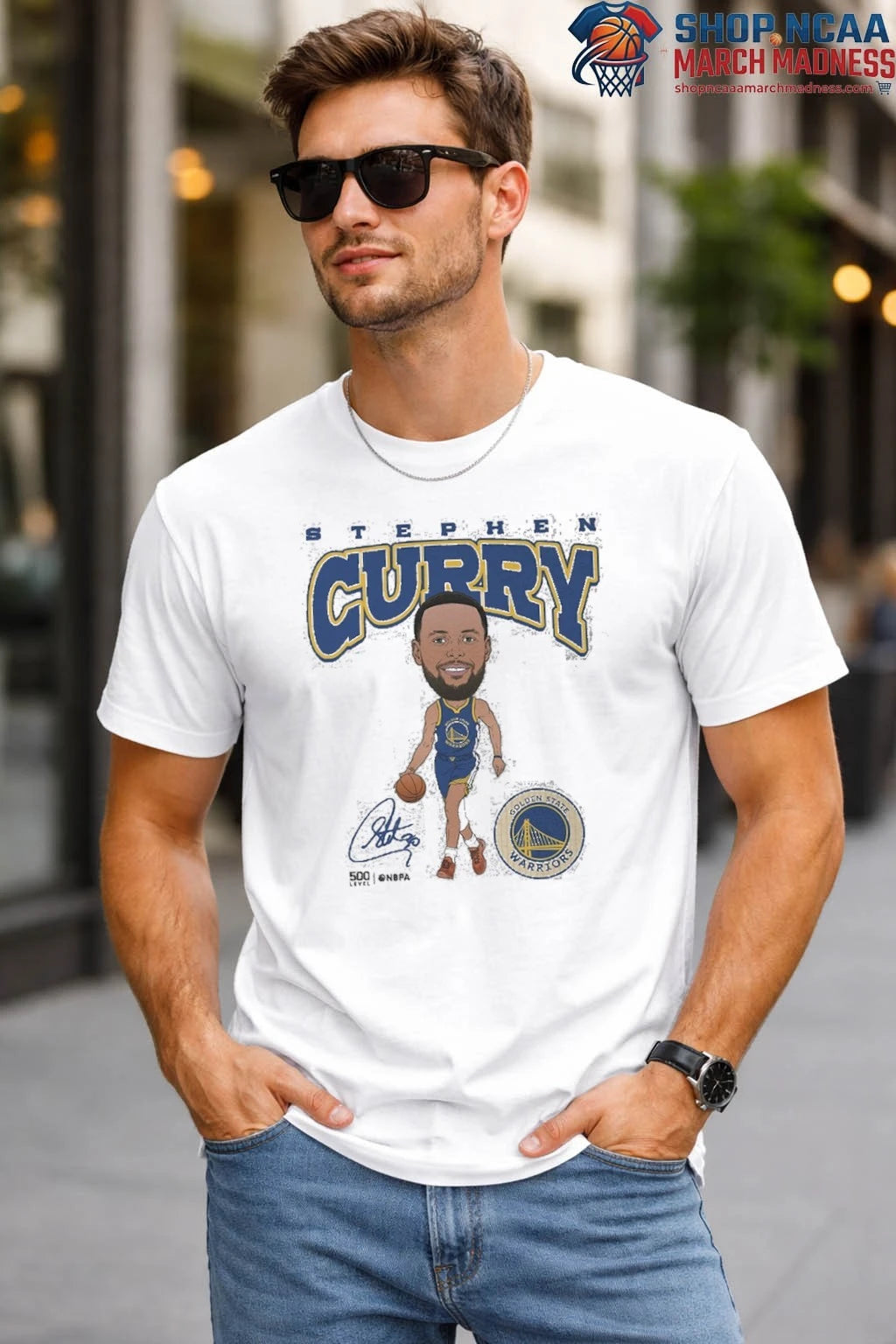 Stephen Curry Golden State Warriors Signature Hardwood Comic T-Shirt
