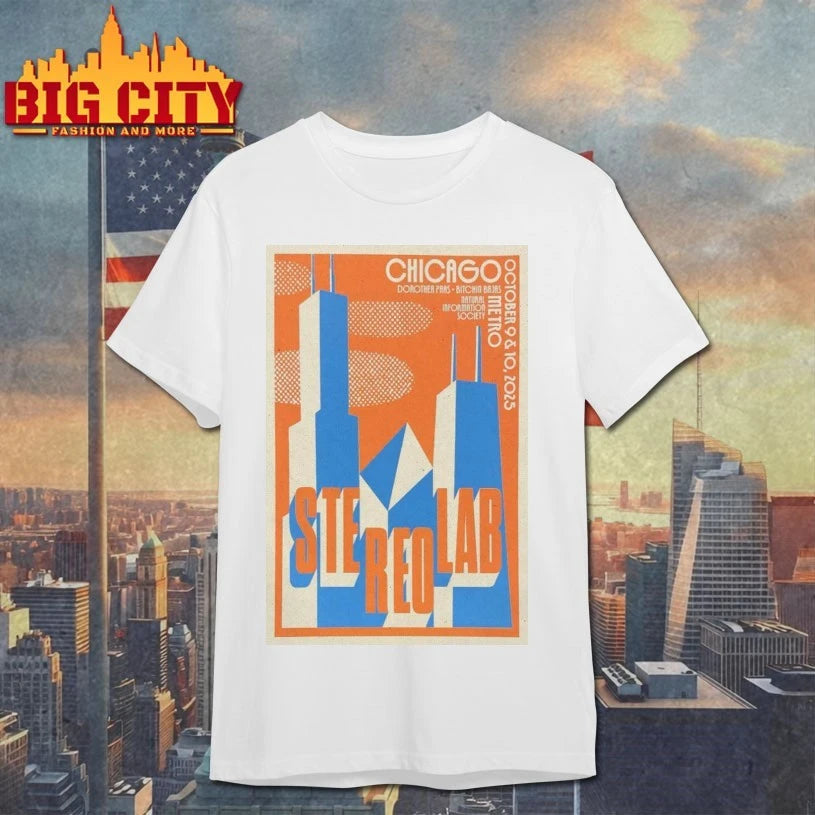 Stereolab Chicago, IL 9 + 10 Oct 2025 Poster shirt