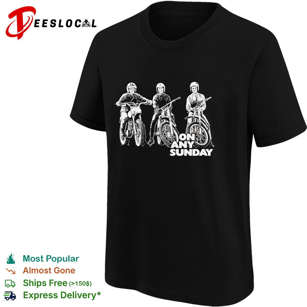 Steve McQueen Malcolm Smith Mert Lawwill On Any Sunday Motorcycle Racing Shirt