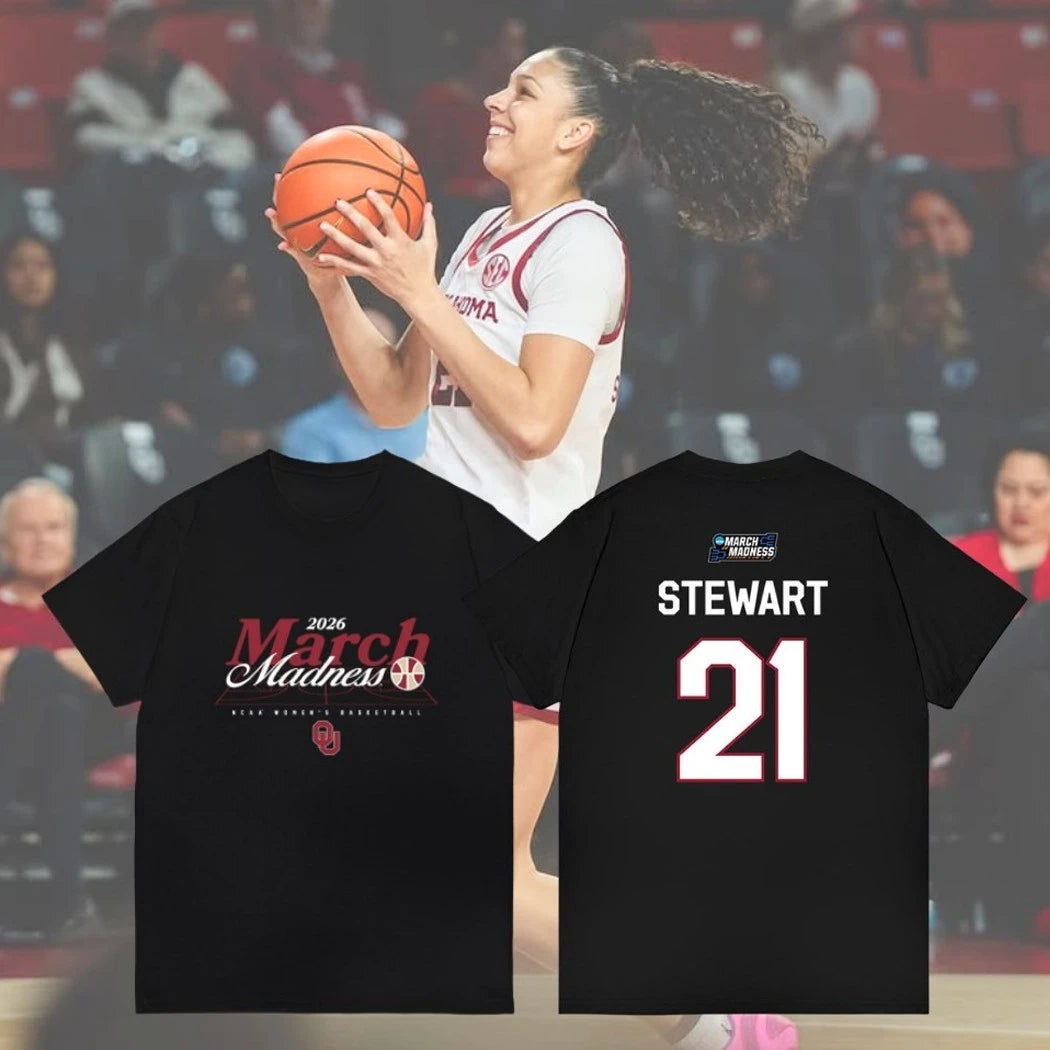Stewart #21 Oklahoma Sooners Women’s Basketball 2026 March Madness Souvenir Shirt
