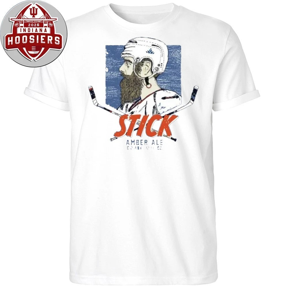 Stick Amber Ale Columbus Blue Jackets Atkinson wears Savard Shirt