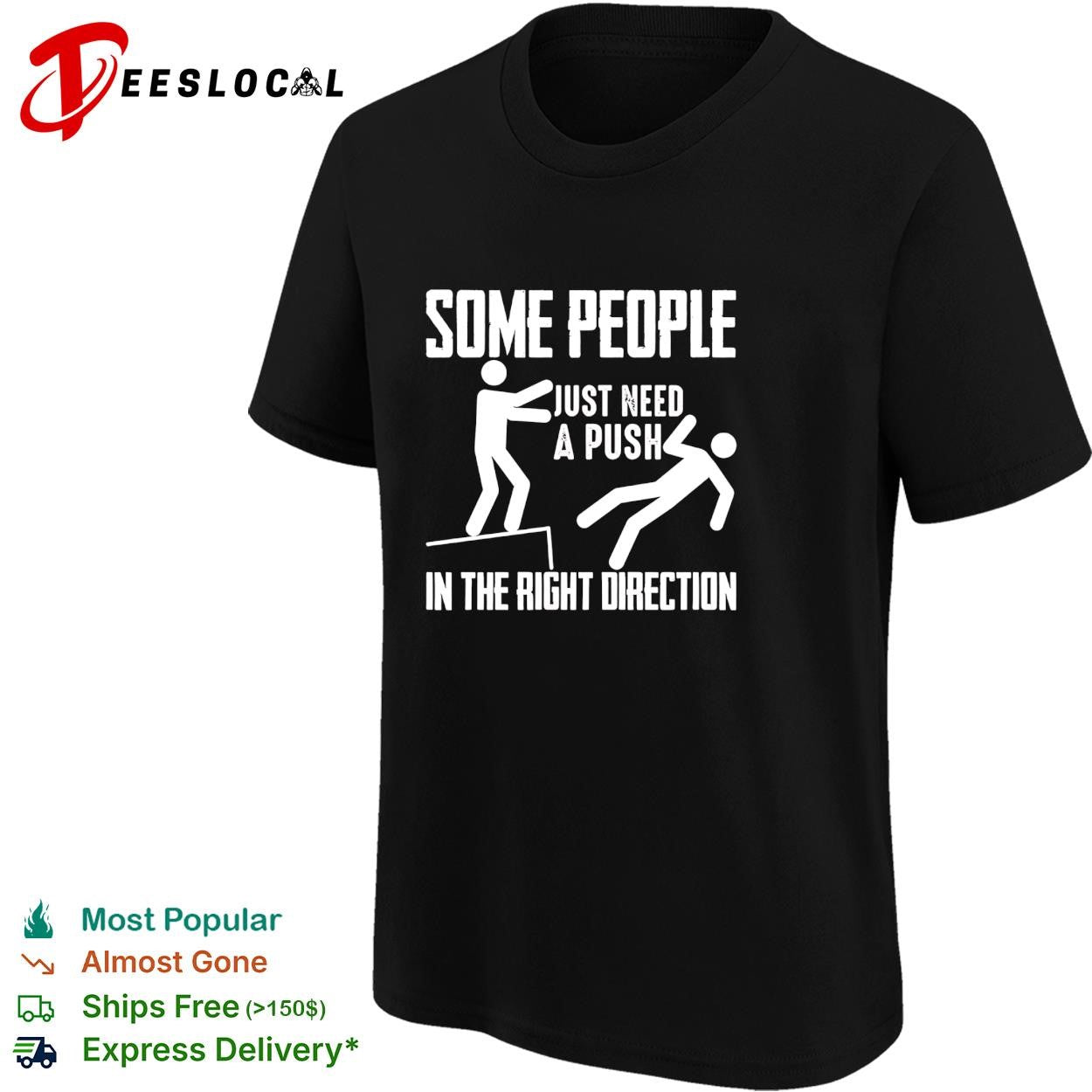 Stick figure dark humor ledge fall some people just need a push in the right direction shirt