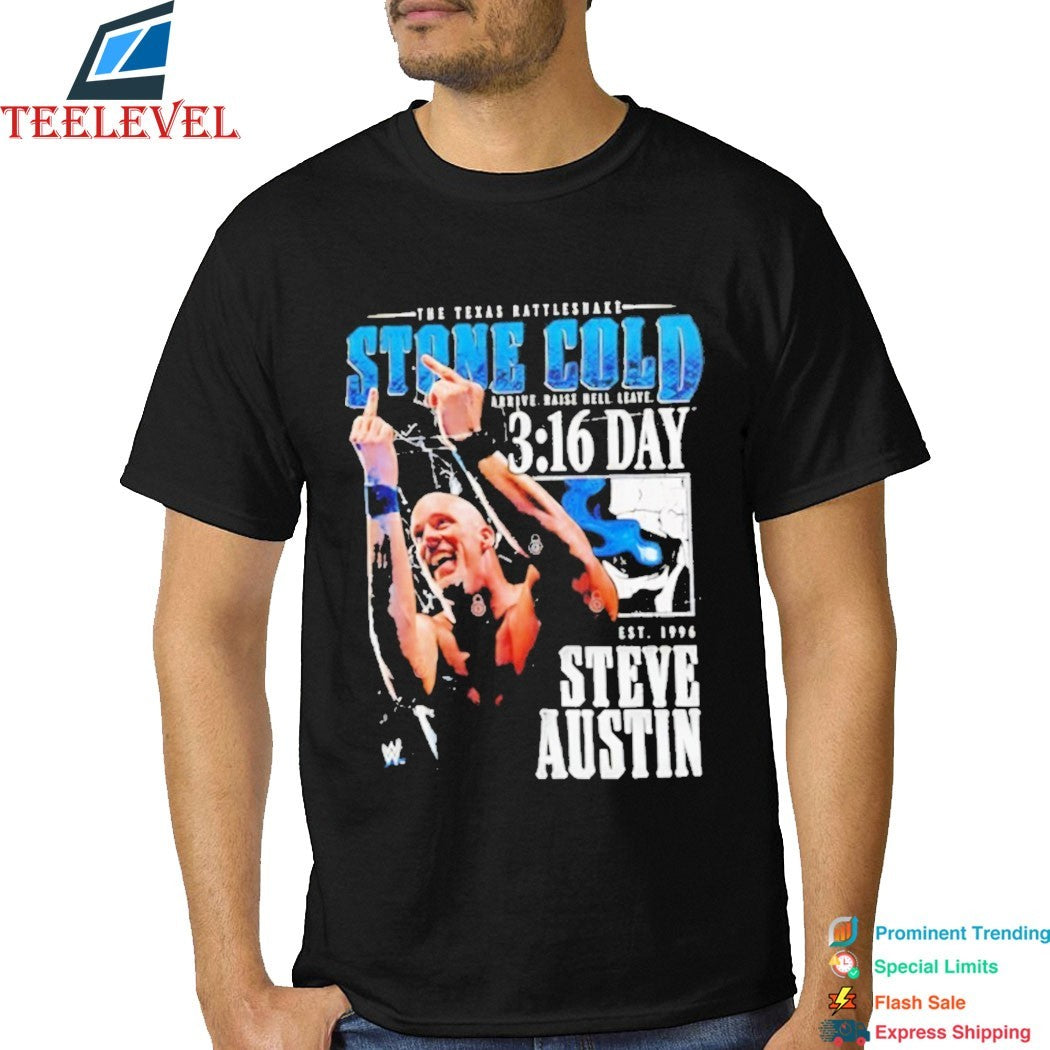Stone Cold Steve Austin 3 16 Day Middle Finger Photo Est 1996 T-Shirts