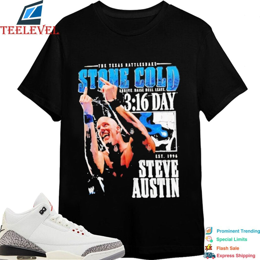 Stone Cold Steve Austin 3 16 Day Middle Finger Photo Est 1996 T-Shirts