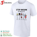 Stop racism it’s okay to be asian black arab normal american stick figures shirt