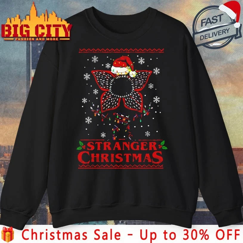 Stranger Christmas Creepy Demogorgon ugly christmas shirt