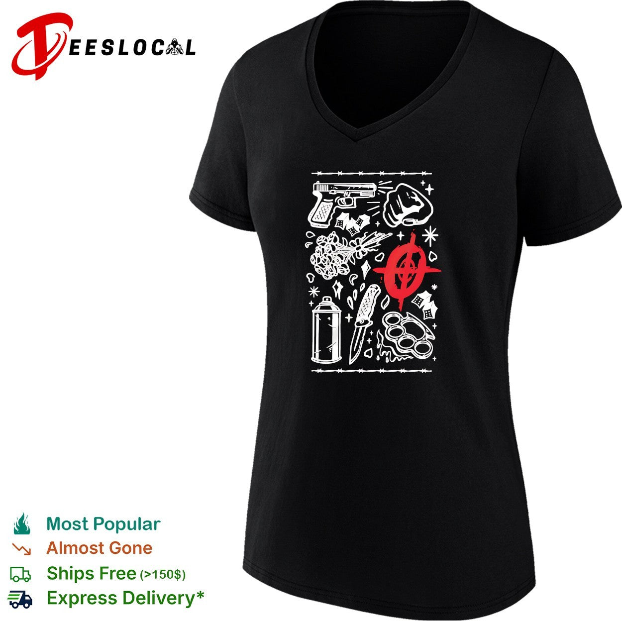 Street life tattoo symbols flash art shirt