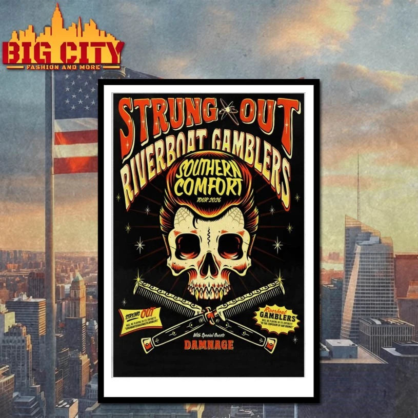Strung Out And Riverboat Gamblers Southern Comfort Tour 2026 Poster shirt
