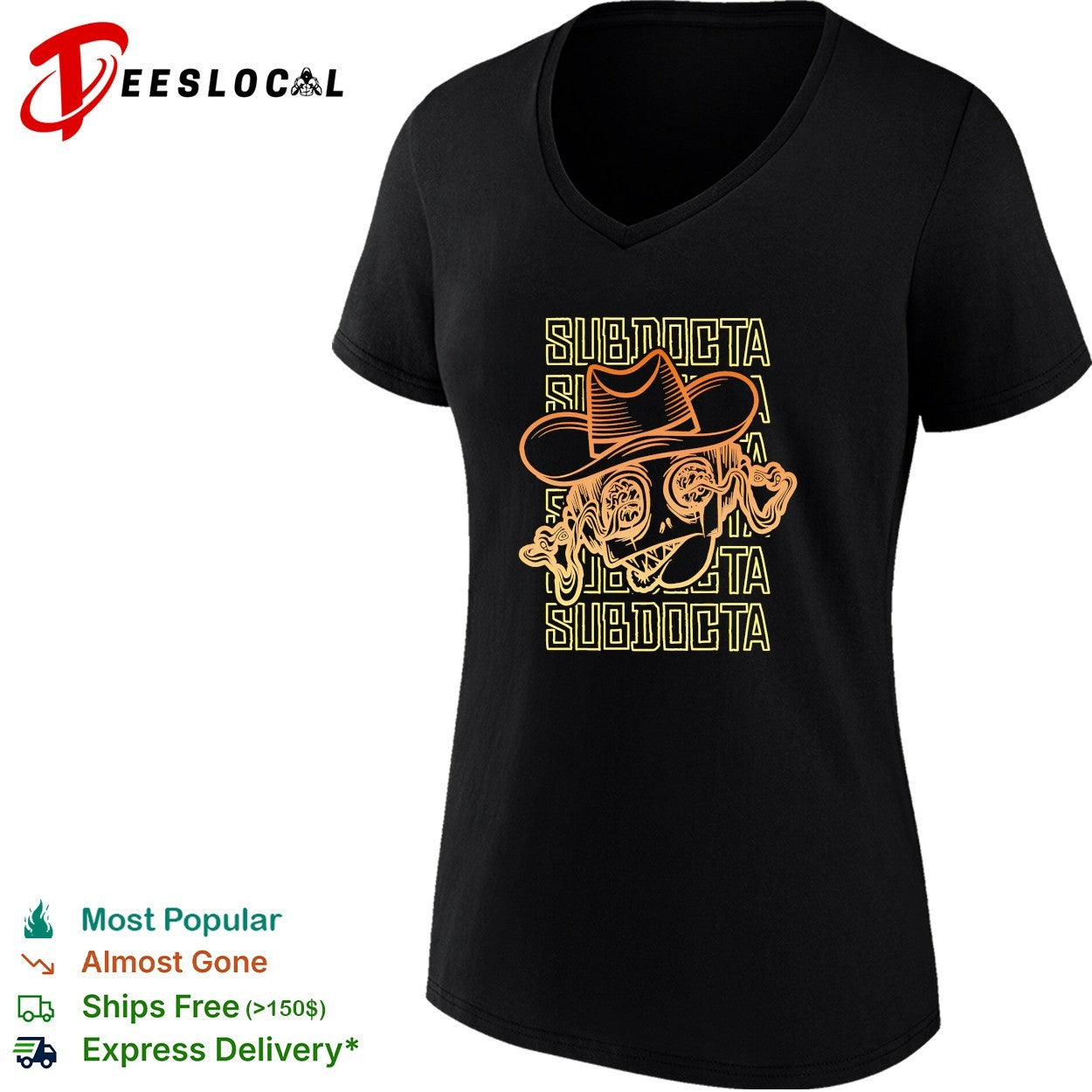 Subdocta cowboy hat head smoking shirt