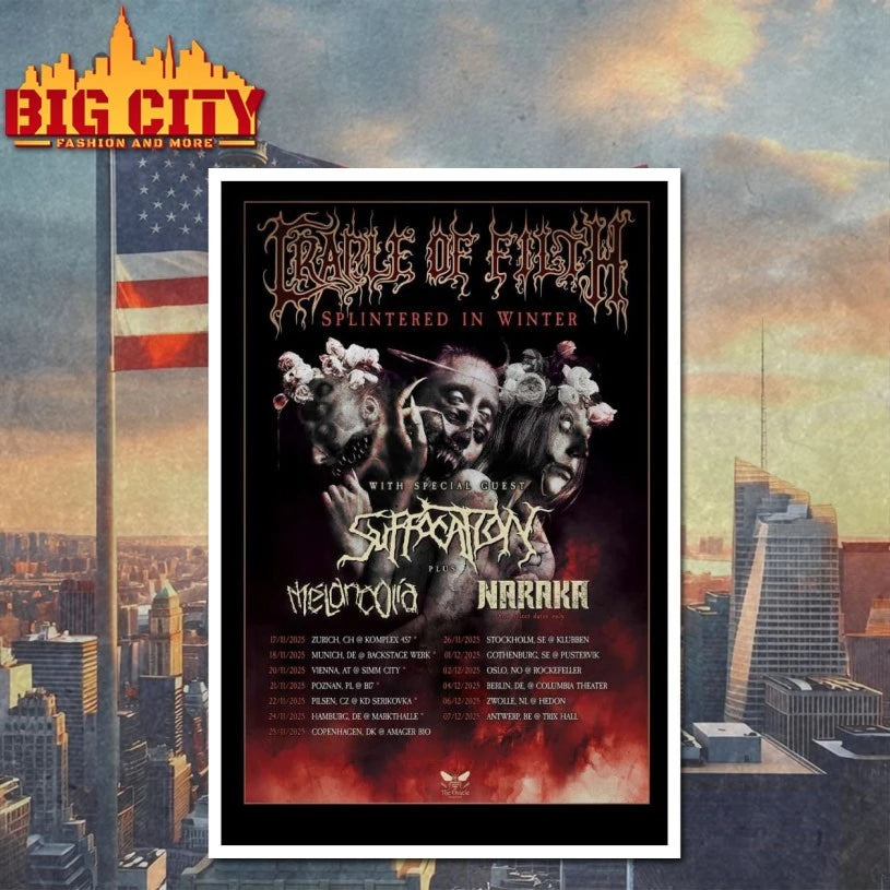 Suffocation Splintered In Winter Tour 2025 Poster shirt