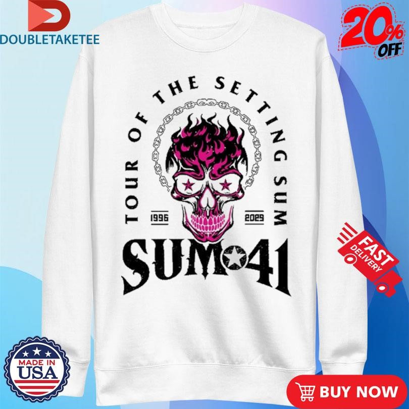 Sum 41 Tour Of The Setting Sum 1996 2025 Skull Chain Flames Shirts