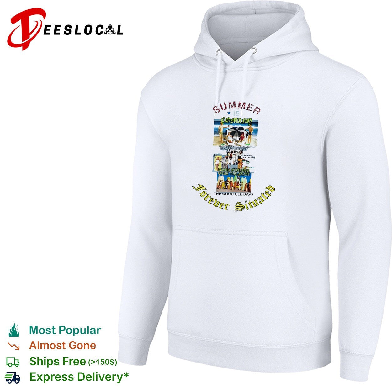 Summer is coming forever situated beach collage shirt