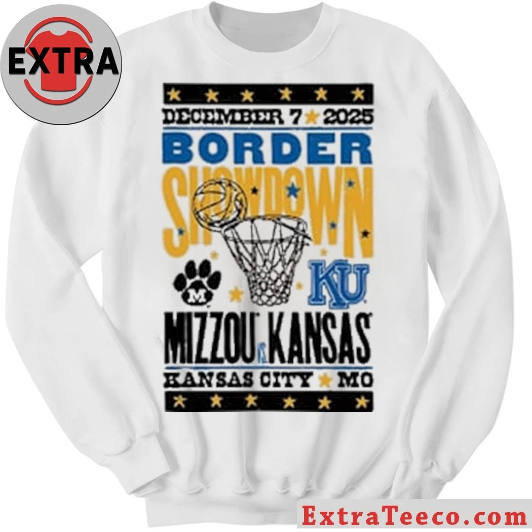 Summit Sportswear Kansas Jayhawks White Basketball 2025 Border Logo T-Shirt