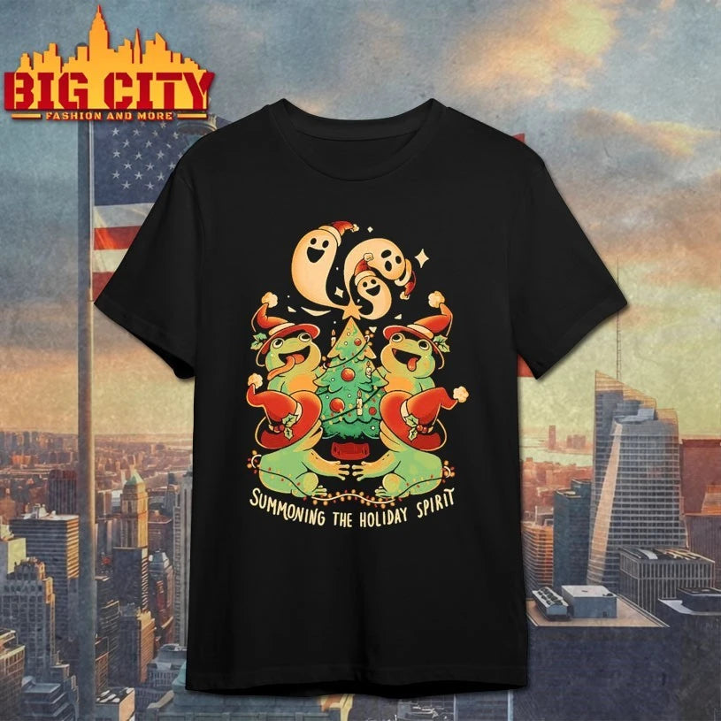 Summoning The Holiday Spirit Frogs with ghost shirt