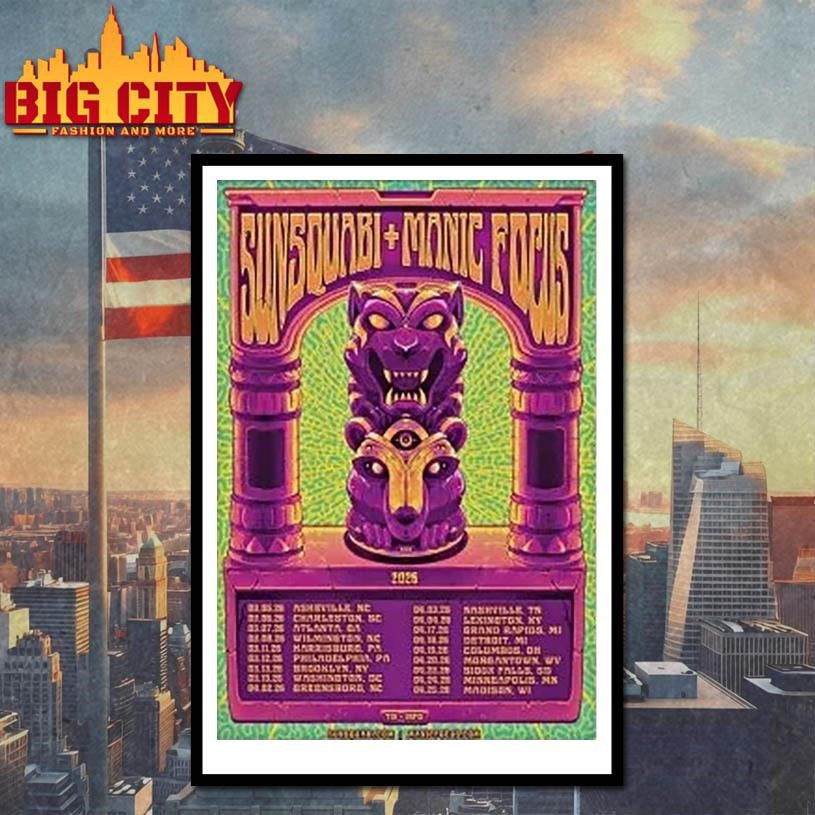 Sunsquabi And Manic Focus Tour 2026 Shirt