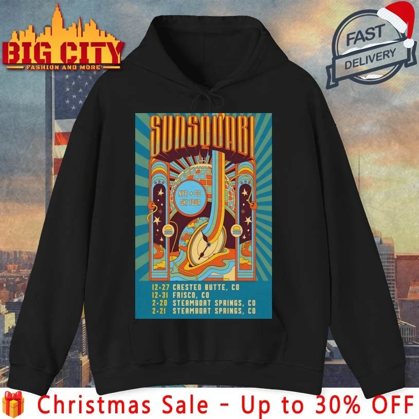Sunsquabi Ski Tour 2025-2026 NYE Colorado Poster shirt
