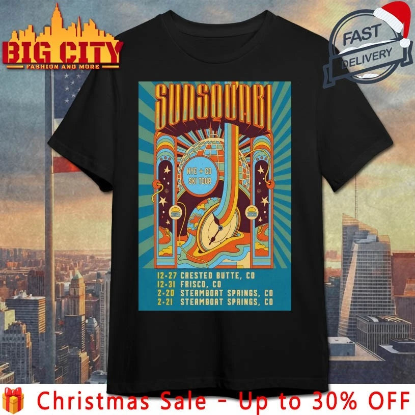 Sunsquabi Ski Tour 2025-2026 NYE Colorado Poster shirt