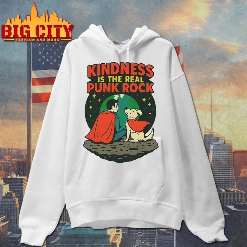 Superman And Krypto Kindness Is The Real Punk Rock Cartoon Shirt