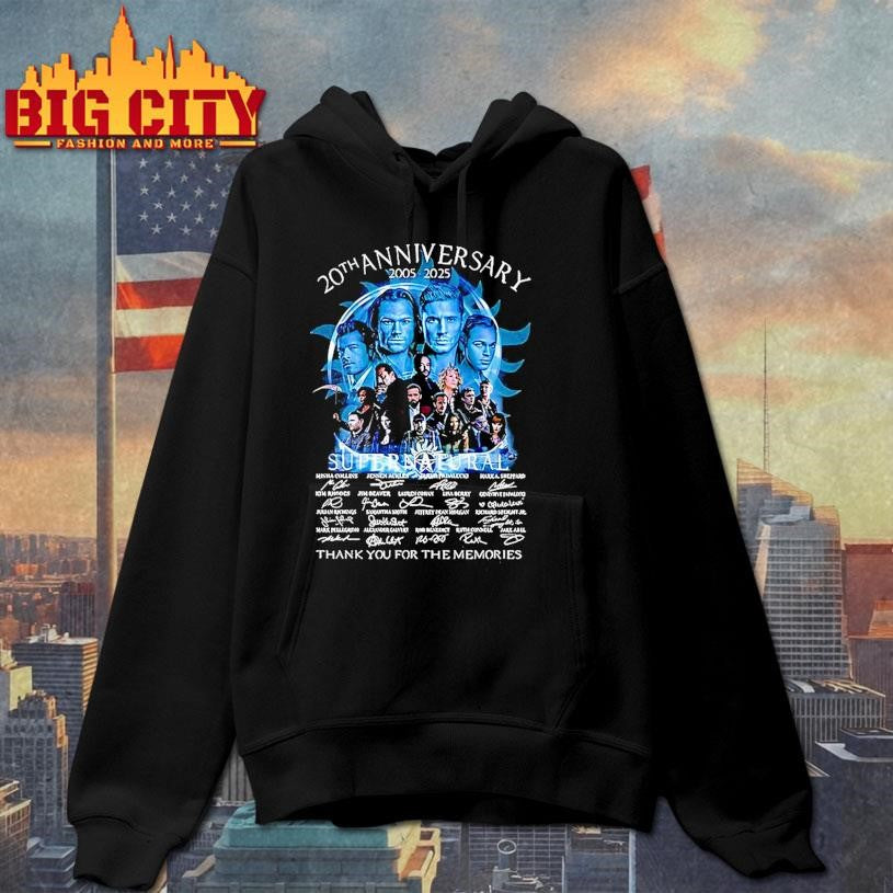 Supernatural 20th Anniversary 2005 2025 Thank You For The Memories Signature Shirt