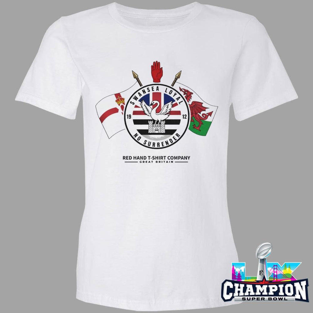 Swansea Loyal No Surrender Red Hand T-Shirt Company Shirt