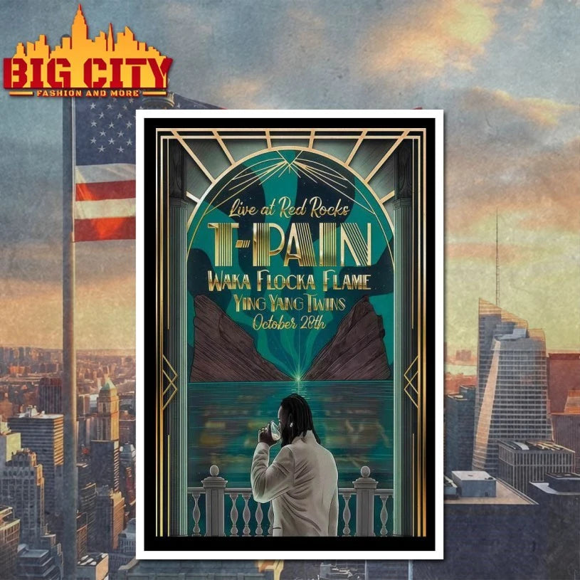 T-Pain Oct 28 2025 Red Rocks Show Poster shirt